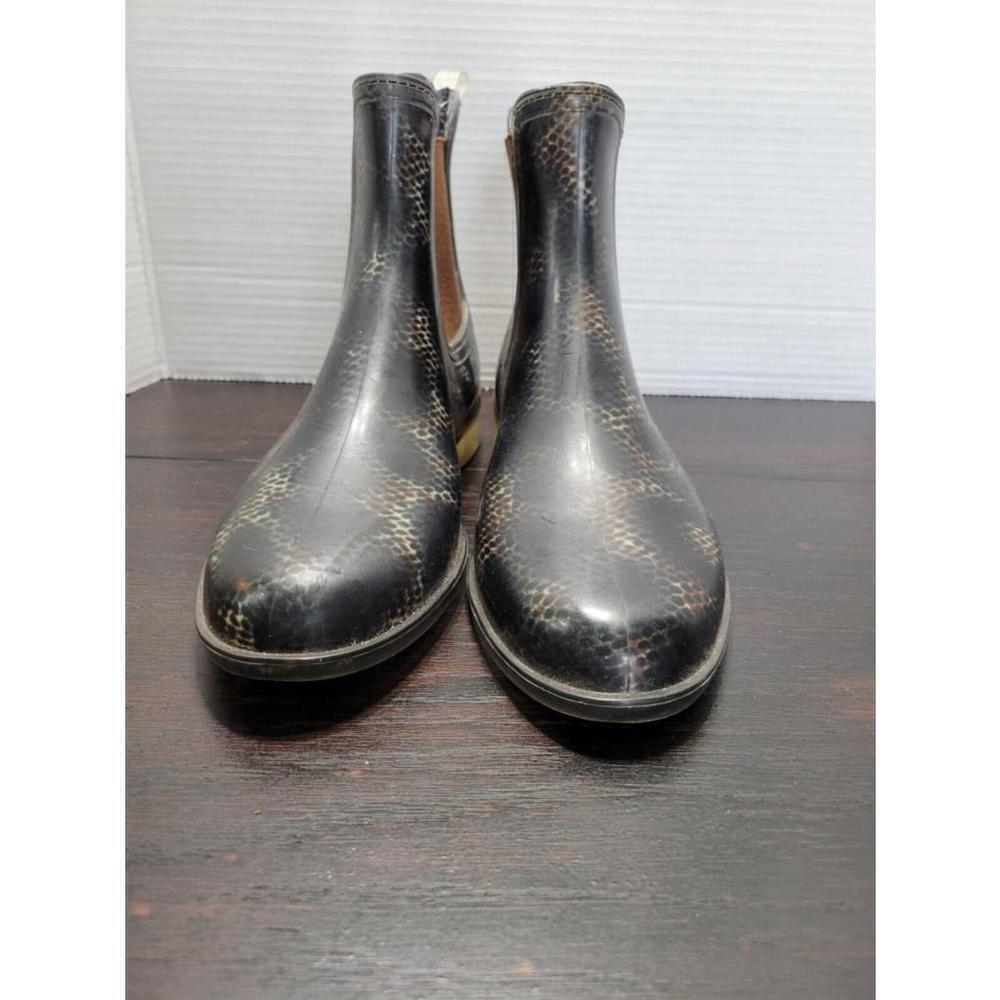 Shoes Of Soul Chelsea Ankle Rain Boots Snakeskin Size 10 Womens